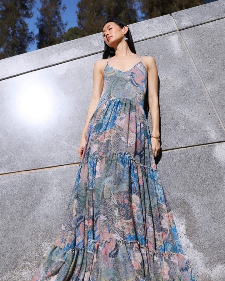 Misa Los Angeles Kali Boho Flowy Resort Maxi Dress Nwt Xs $455